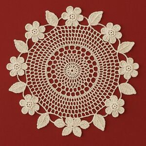 Vintage 1930-1940's Crochet Pattern Irish Lace Floral Doily Table Topper 12-15”